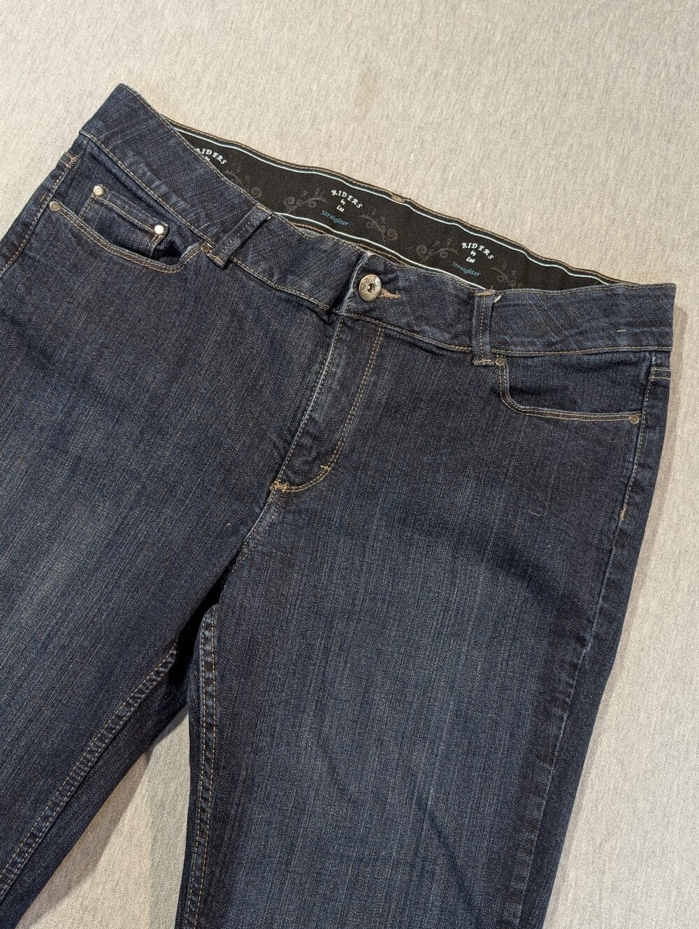 Riders By Lee Straighter Jeans Women's 16/30 Dark Wash Blue